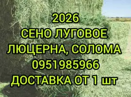 Зображення для оголошення Сено солома в тюках мешках с доставкой на адрес. Отборное. В наличии