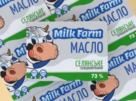 Зображення для оголошення Масло солодковершкове "Селянське" 73% ТМ Milk Farm фасоване 4 кг (20 шт)