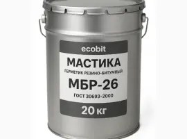 Зображення для оголошення Герметик резино-битумный МБР-26 Ecobit ГОСТ 30693-2000 Кровельный 20 кг