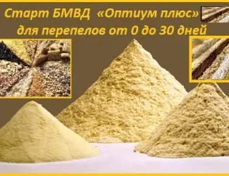 БМВД и премикс «Оптиум плюс» 3% для перепелов
