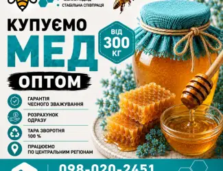 Купуємо МЕД соняшниковий в Кіровоградській обл