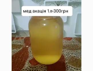 Зображення для оголошення Продам натуральный бджолиний мед з акації 1л 300грн