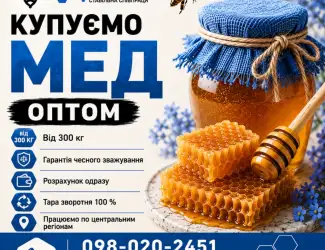 Закуповуємо МЕД ОПТОМ в центральних обл