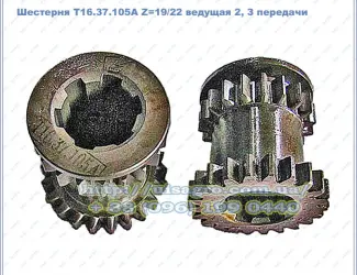 Зображення для оголошення Шестерня Т16.37.105А Z=19/22 ведущая 2, З передачи ХЗТСШ
