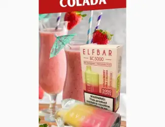 Зображення для оголошення Ел сигарета ELF BAR 5000 тяг Полунична Піна Колада 5%