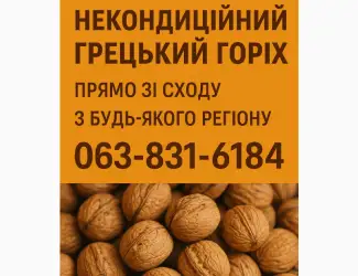 Купимо некондиційний грецький горіх