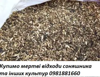 Куплю мертві відходи соняшника та інших культур