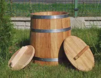 Діжка для квашення. бочка дубова, випалена.