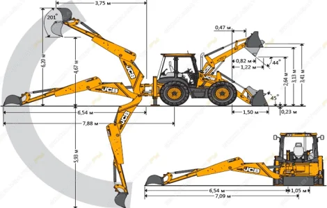 Услуги колесного экскаватора - погрузчика JCB 3CX в Одессе. Аренда колесного экскаватора