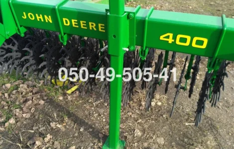 Цільнорамна ротаційна борона мотига JOHN DEERE 400 Джон Дір з тележкою