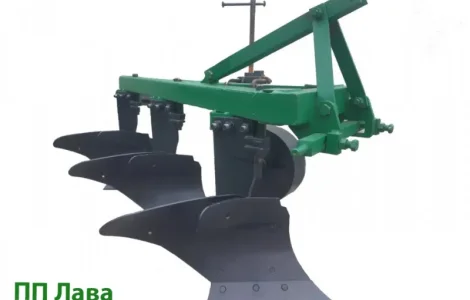 Плуг ПЛН 3-35А-01 з кутознімом на високих плоских стійках, напівгвинтовий відвал