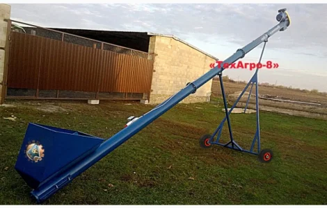Шнековый погрузчик, транспортер, зернопогрузчик, погрузчик зерновой шнековый (с бункером)