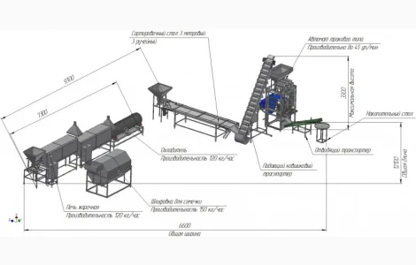 Жарка семечек. Автоматическая линия жарки и упаковки семечек
