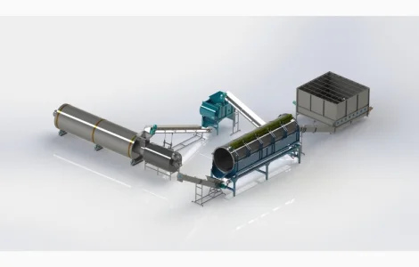 Линия по отделению косточек винограда от жмыха