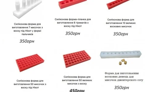 Сіліконова форма для воскових мисочок Нікот, бджоли, вальці, вощина