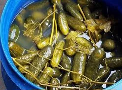 Соленый бочковой огурец