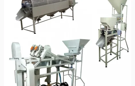 Линия переработки фундука. Очистка фундука