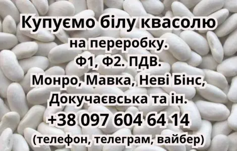 Куплю квасолю білих сортів