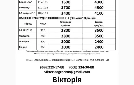 Посівний матеріал соняшнику