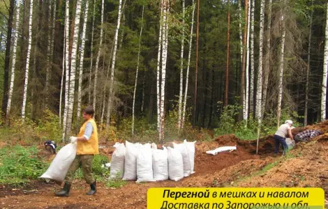 Доставка перегноя (навоза) в мешках по Запорожью