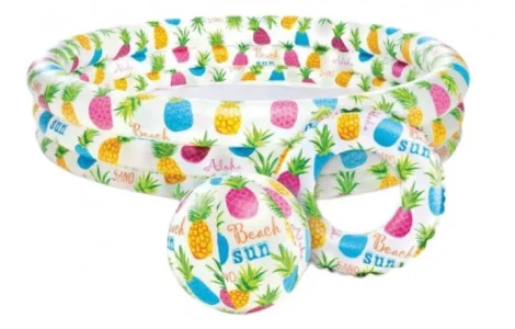 Детский надувной бассейн Intex 132*88 см, Рыбки с мячом и кругом