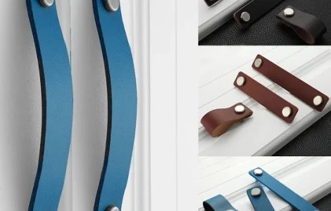 Ручка для меблів з натуральної шкіри Полоса