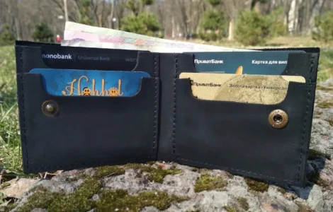 Шкіряний гаманець "Square" унісекс шкіряний гаманець унісекс
