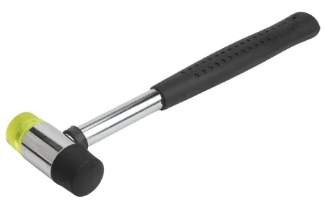 Молоток для установки фурнитуры со сменным насадками, прорезиненный