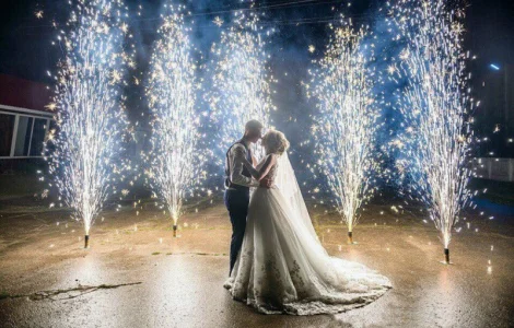 Холодные Фонтаны набор 5 штук сценические silver высота выстрела 4 м