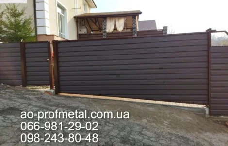 Профнастил ПС15 темно-коричнеый матовый РАЛ 8019