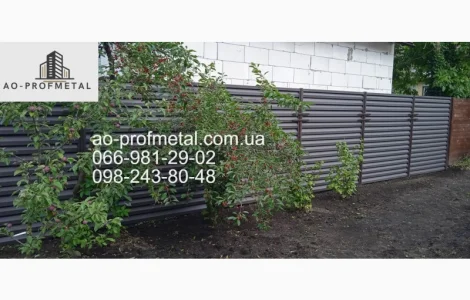 Установка забор жалюзи металлические