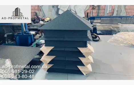 Колпак графитового цвета, Колпаки на забор RAL 7024 PEMA