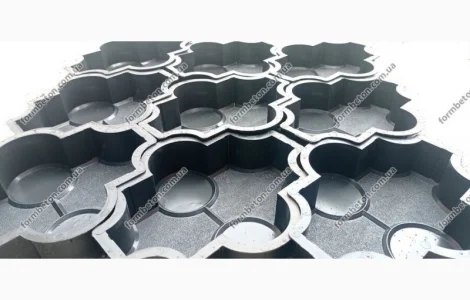 Формы для тротуарной плитки Клевер с кругами шагрень 6 см