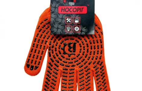 Рукавиці Перчатки робочі Носоріг (помаранчеві) Трикотаж з ПВХ крапкою