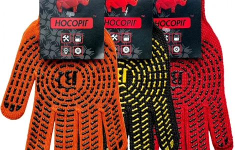 Рукавиці Перчатки робочі Носоріг Трикотаж з ПВХ крапкою