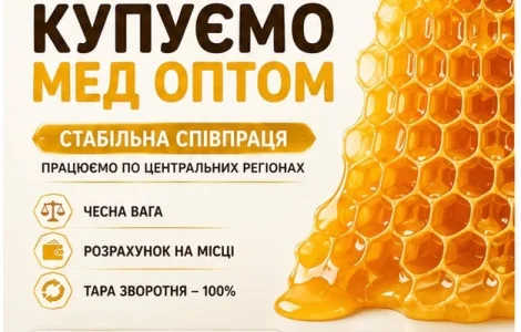 Закуповуємо мед від 300 кг. Черкаська обл