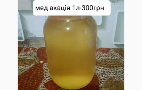 Пропонується натуральний бджолиний мед з акації 1л за 300 грн