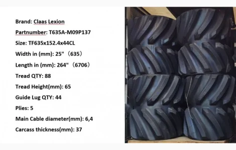 Гумові гусениці до комбайна Claas Lexion 25''