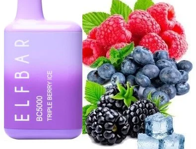 Електрона сигарета Elfbar BC 5000 тяг, 5% • Потрійна ягода з льодом •