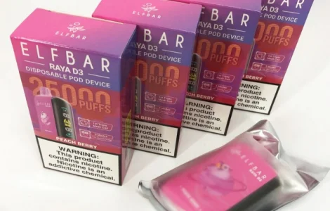 POD система ELF BAR Raya 25000 тяг, (Персик Ягоди)