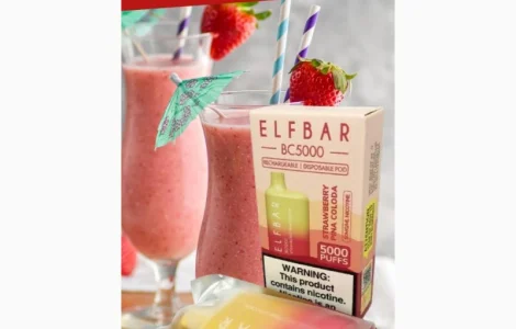 Ел сигарета ELF BAR 5000 тяг Полунична Піна Колада 5%