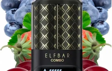 Электронка ELFBAR Combo 25000 тяг. Переключение вкусов:Черника-Кислая Малина<=>Вишня