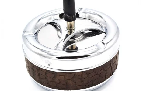 Пепельница, что крутится, самоочищающаяся, большая, кожаная 6-1163