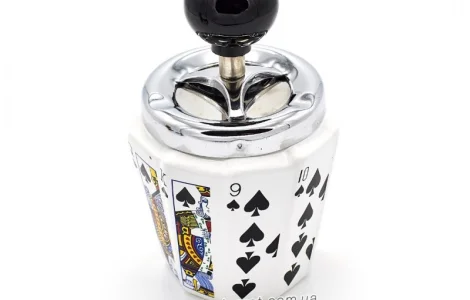 Пепельница самоочищающаяся керамическая Карты пики 6-1213