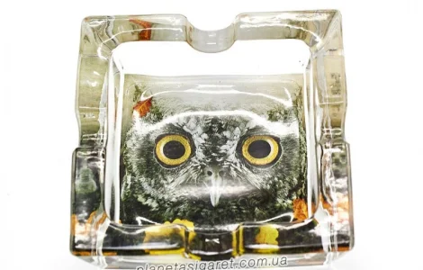 Стеклянная пепельница Совы 6-1564