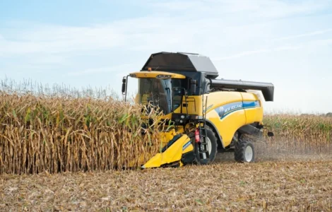 Уборка кукурузы комбайном New Holland