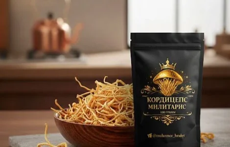 Кордицепс милитарис - Премиум плодовое телою. Не подделка