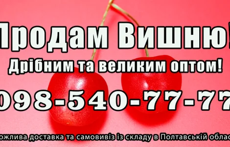 Продам вишню за договірною ціною