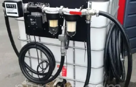 Мини АЗС на базе Еврокуба 1000 л – мобильная заправная станция для дизельного топлива