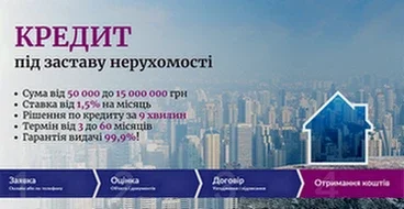 Кредит без відмов під заставу майна у Києві